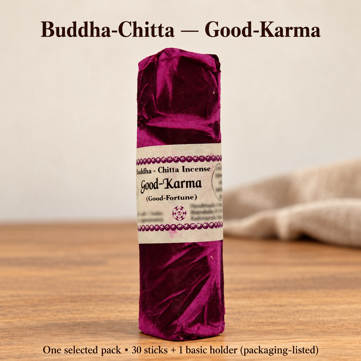 Buddha-Chitta Incense — Five Wrapped Selections with Basic Holder | variant-02