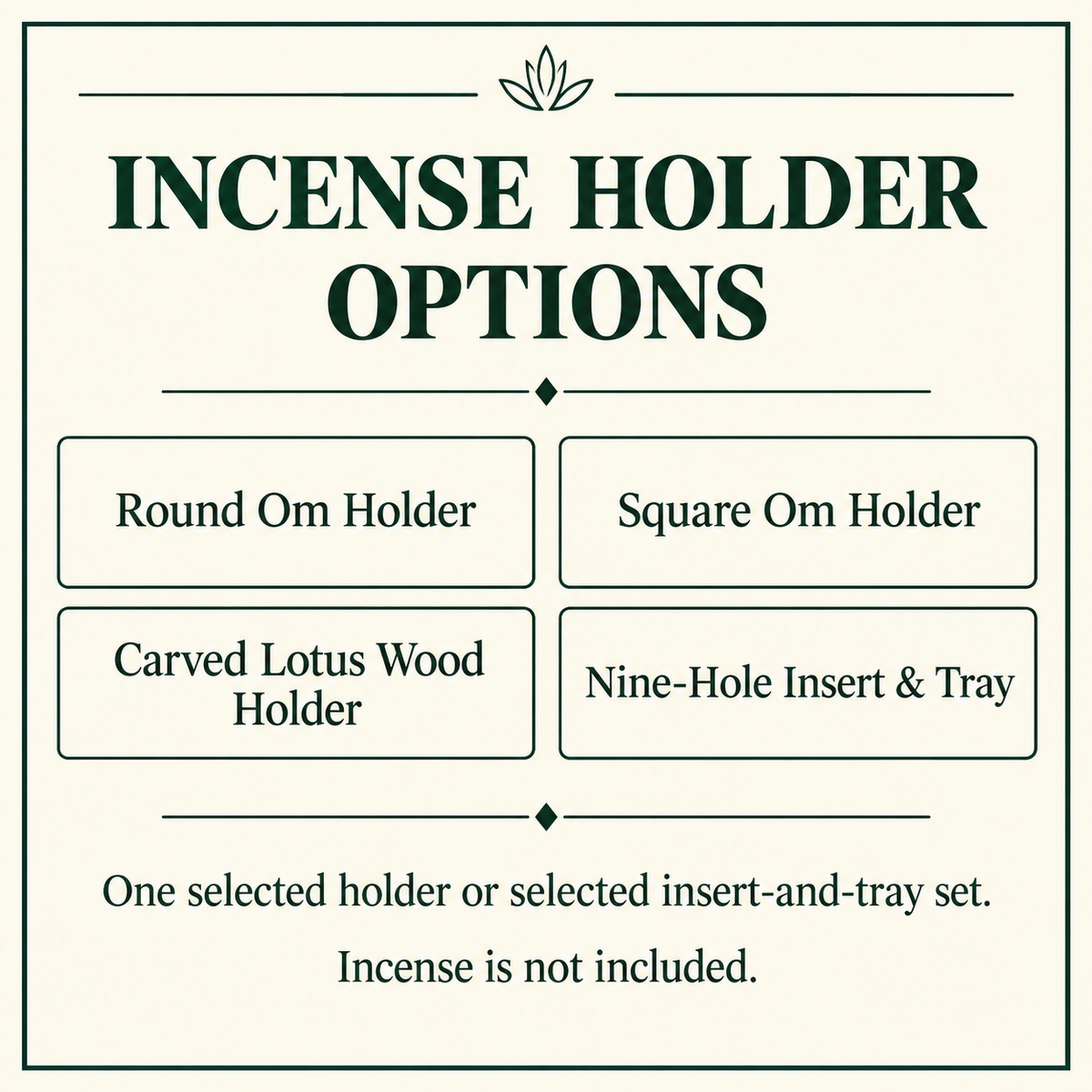 Incense holder Guide reference