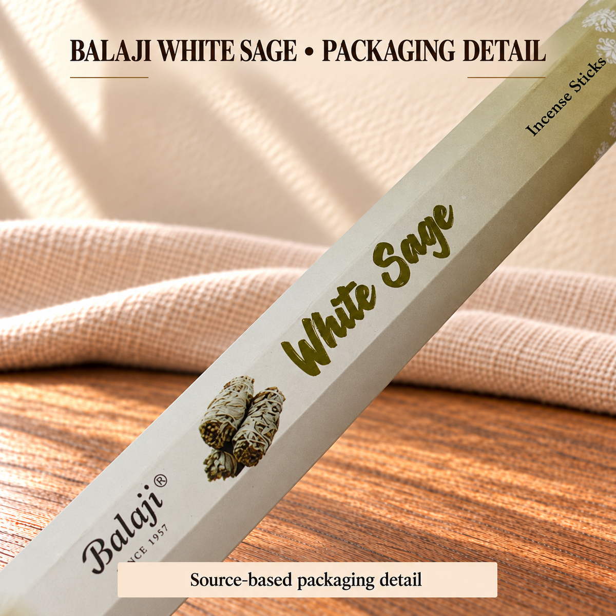 Balaji White Sage packaging detail