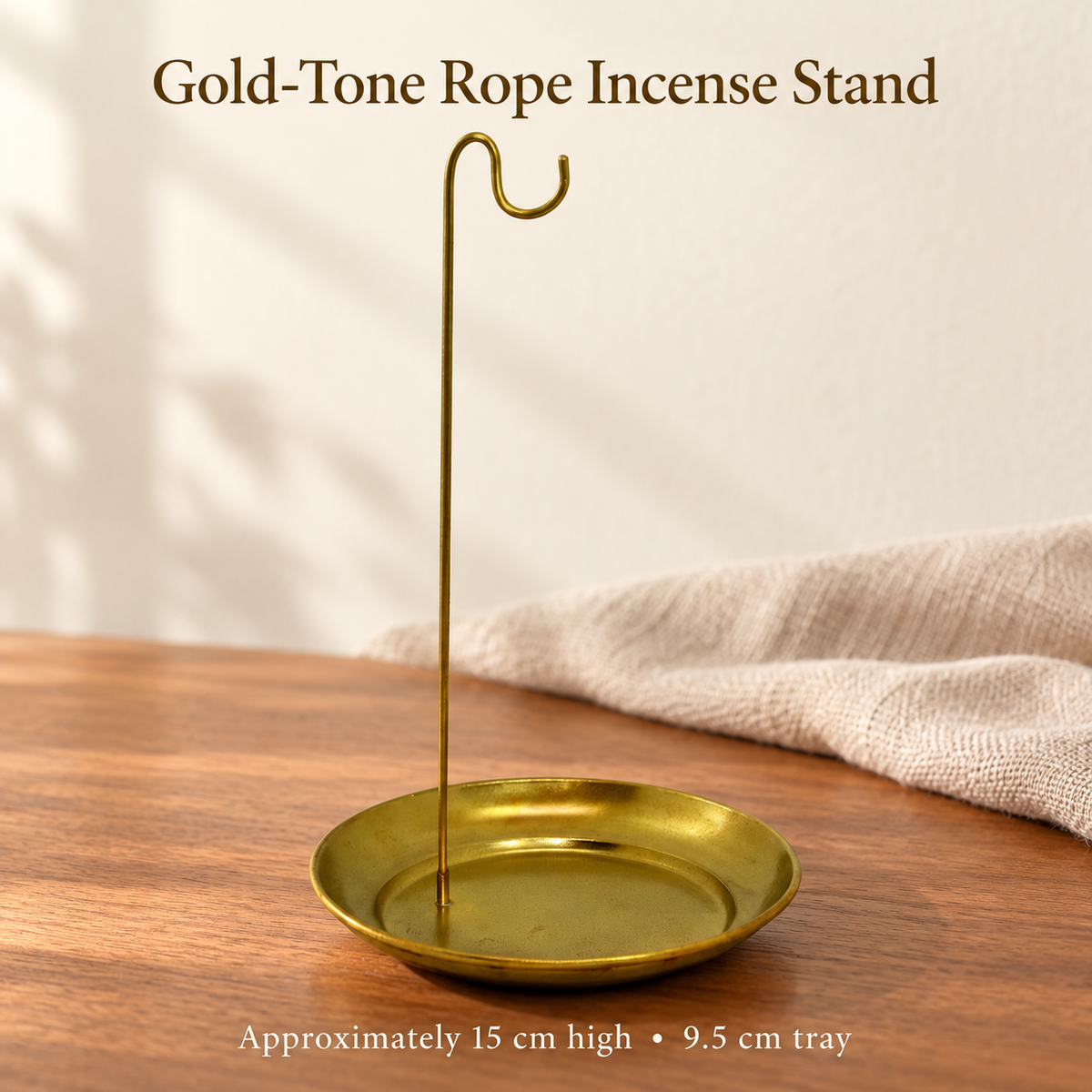 Hanging Incense Stands — Rope Hook, Wood Cup & Flower Dish — variant-02