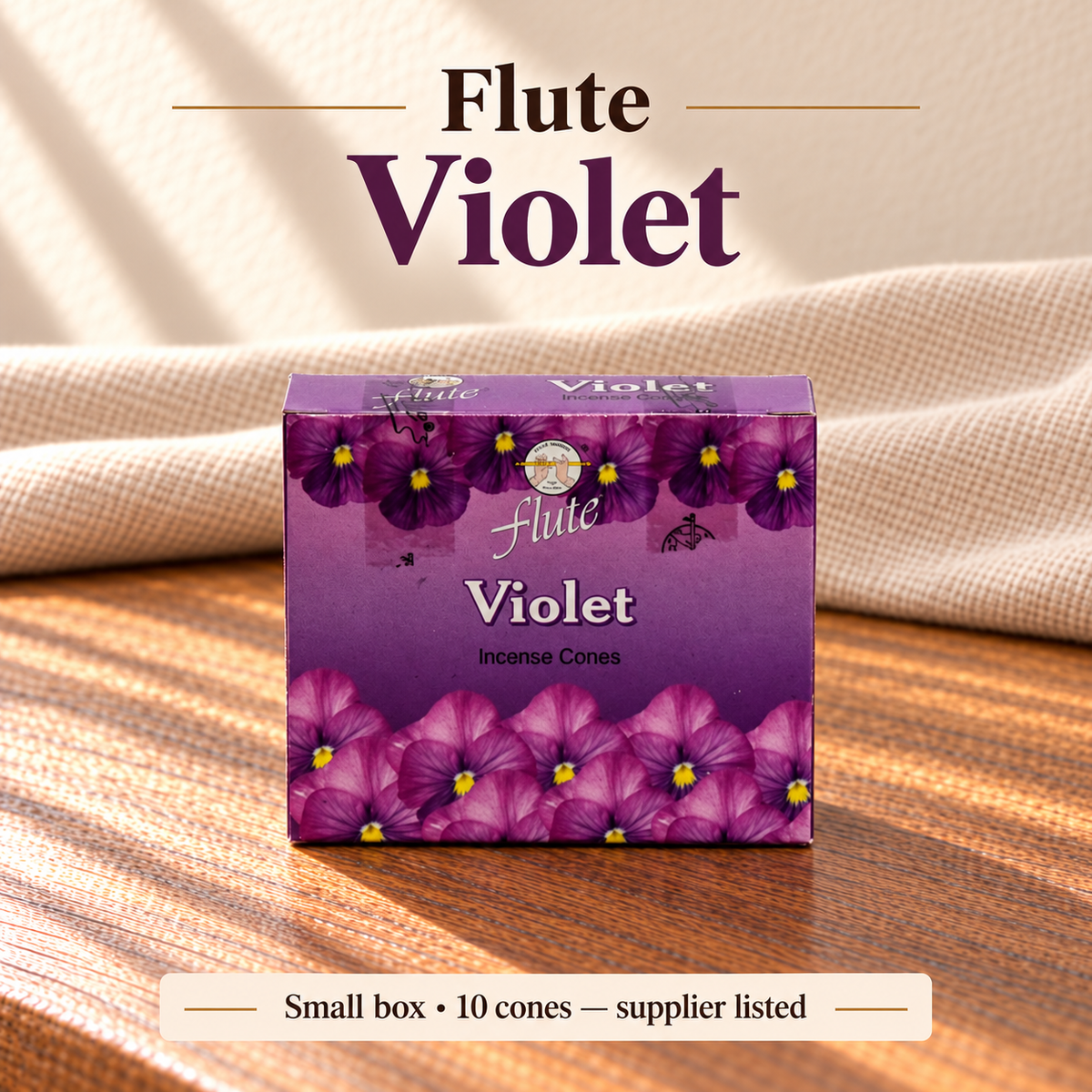 Flute Violet — small box, 10 cones supplier listed