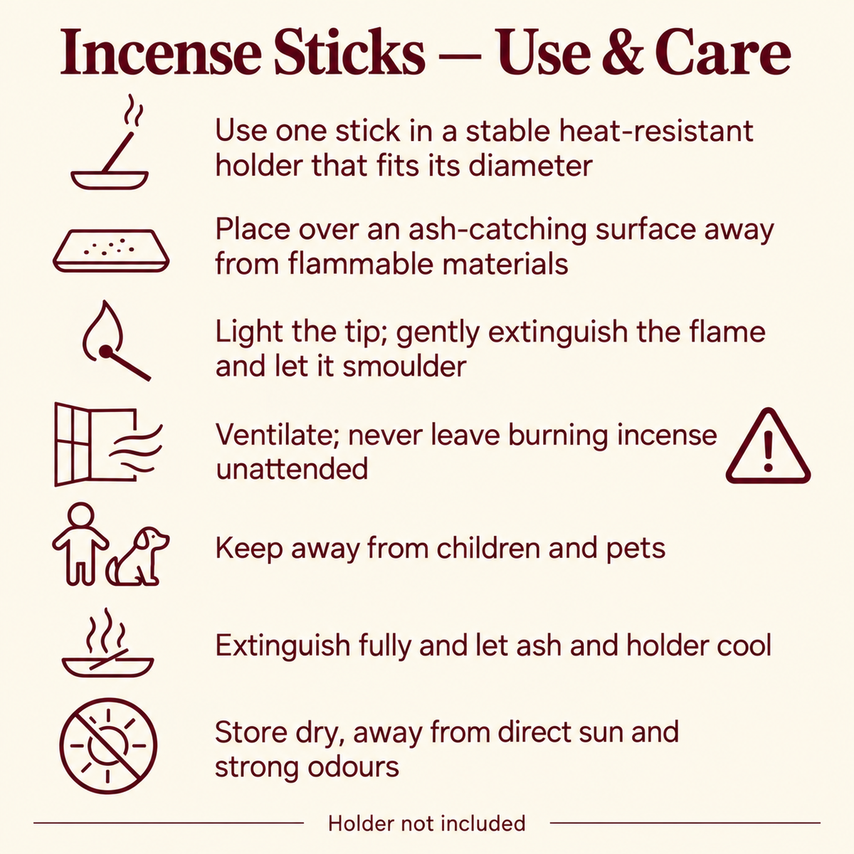 Long and short incense use and care guide