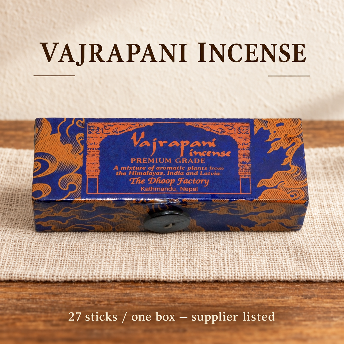 Vajrapani | 27 sticks — supplier listed
