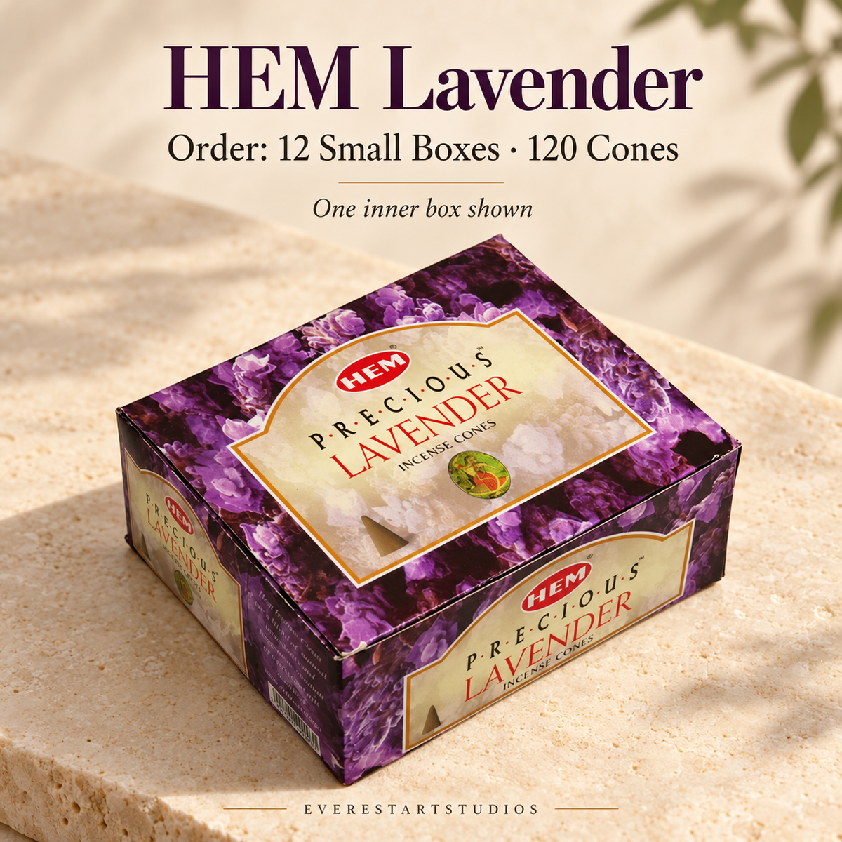 HEM Lavender, selected order12smallboxes120regularcones; one inner box shown