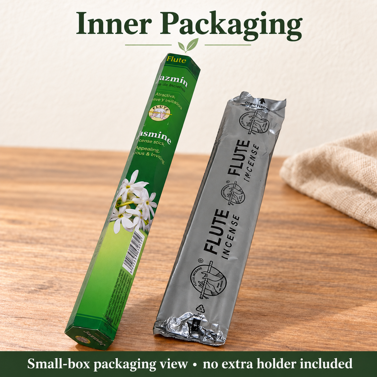 Flute Jasmine — small box and original inner wrapper