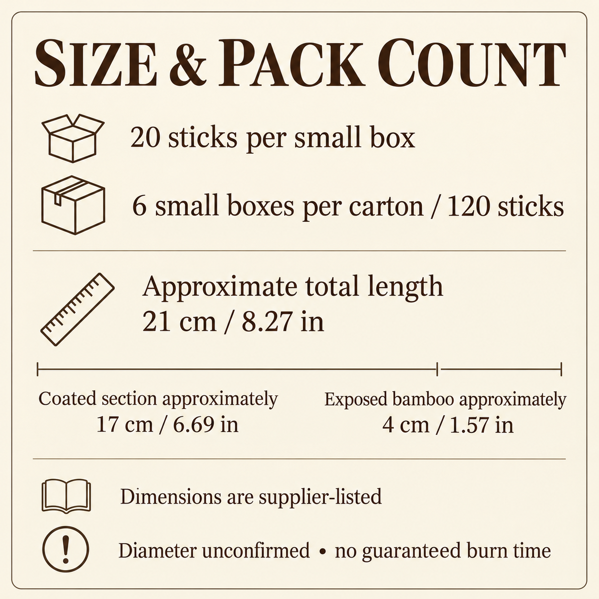 HEM First Rain Incense Sticks — Small Box or 120-Stick Carton — size