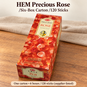HEM Precious Rose Incense Sticks — Six-Box Carton, 120 Sticks — variant-02