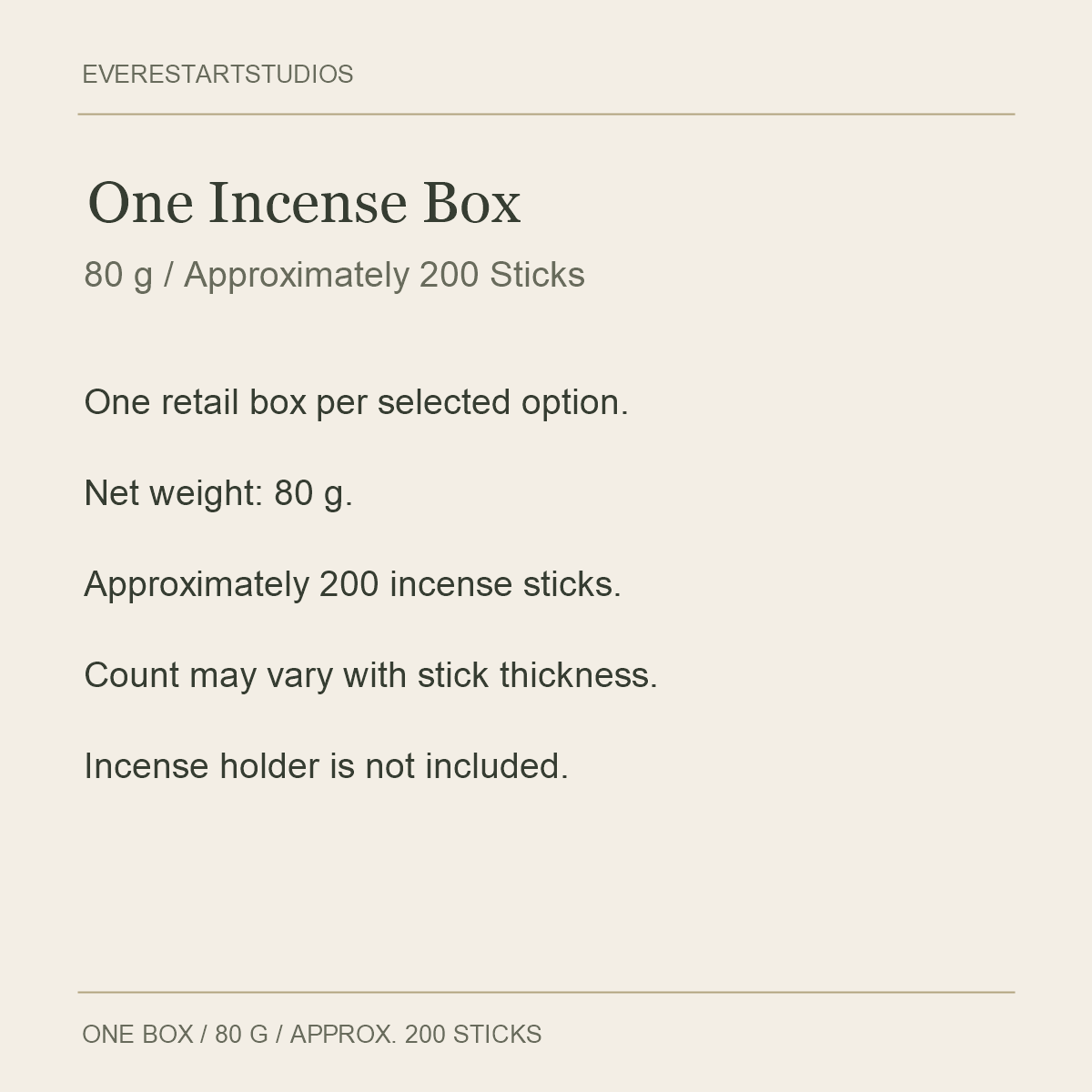 Citronella Incense Sticks — 80 g Box — pack