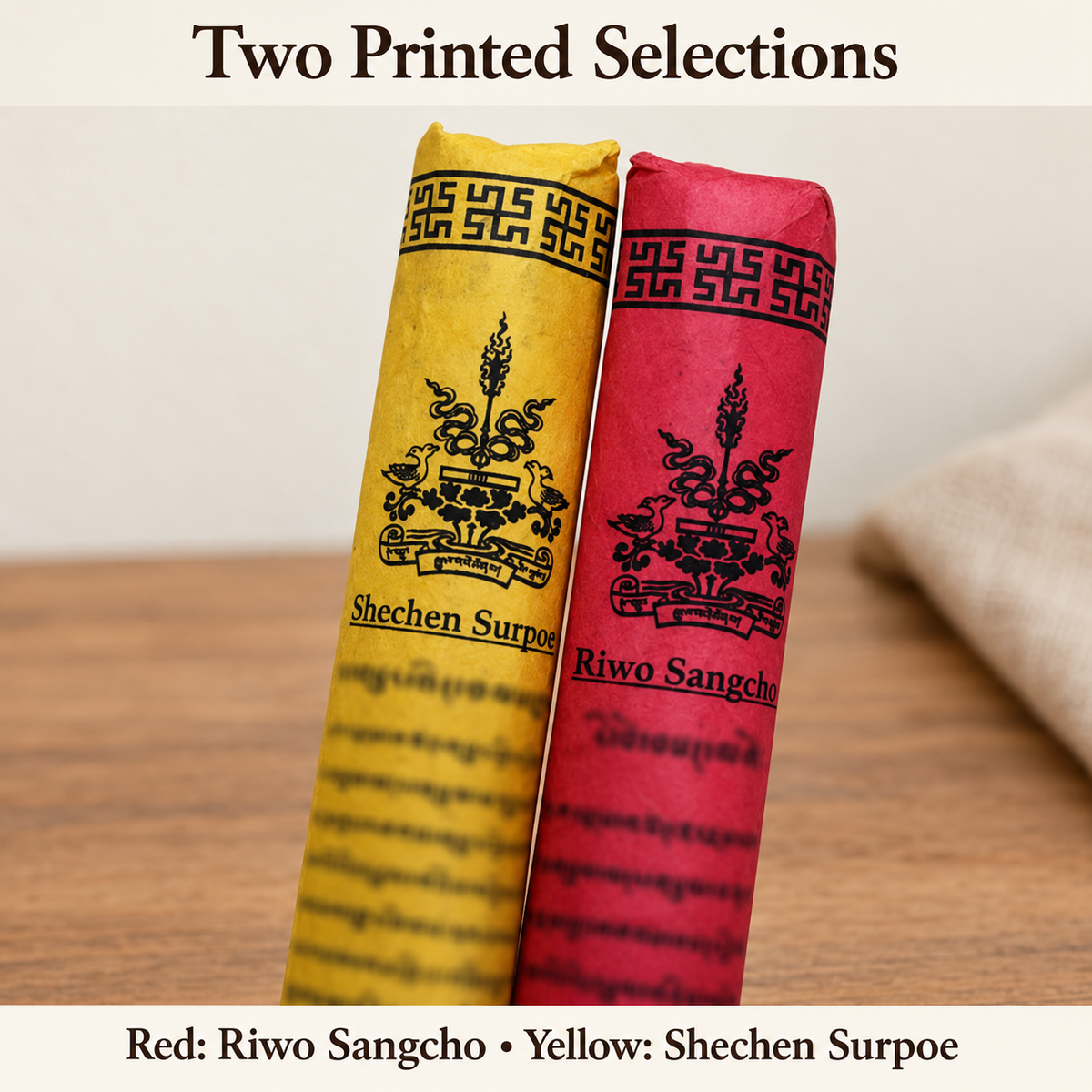 Original Riwo Sangcho and Shechen Surpoe printed packaging names