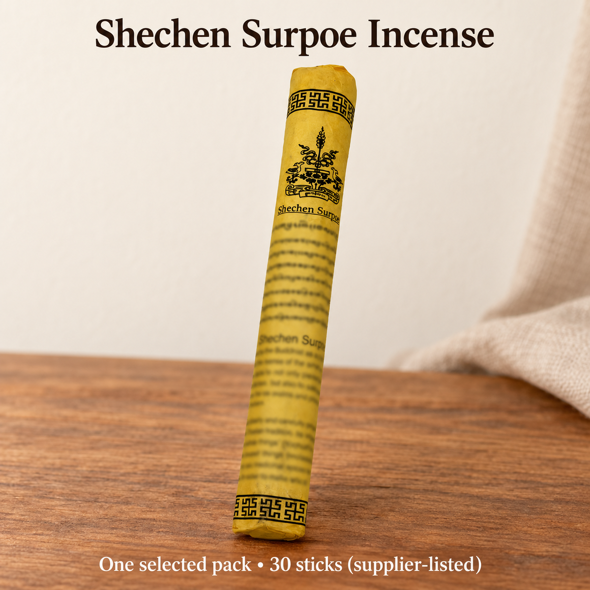 Shechen Surpoe / 30 Sticks original wrapped incense packaging