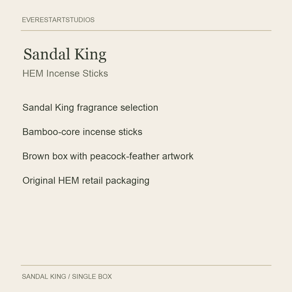 HEM Sandal King Incense Sticks — Sandal King