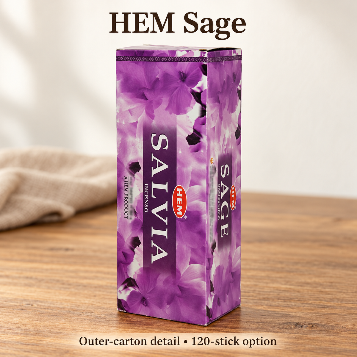 HEM Sage Incense Sticks — 20-Stick Small Box & 120-Stick Carton | product-05