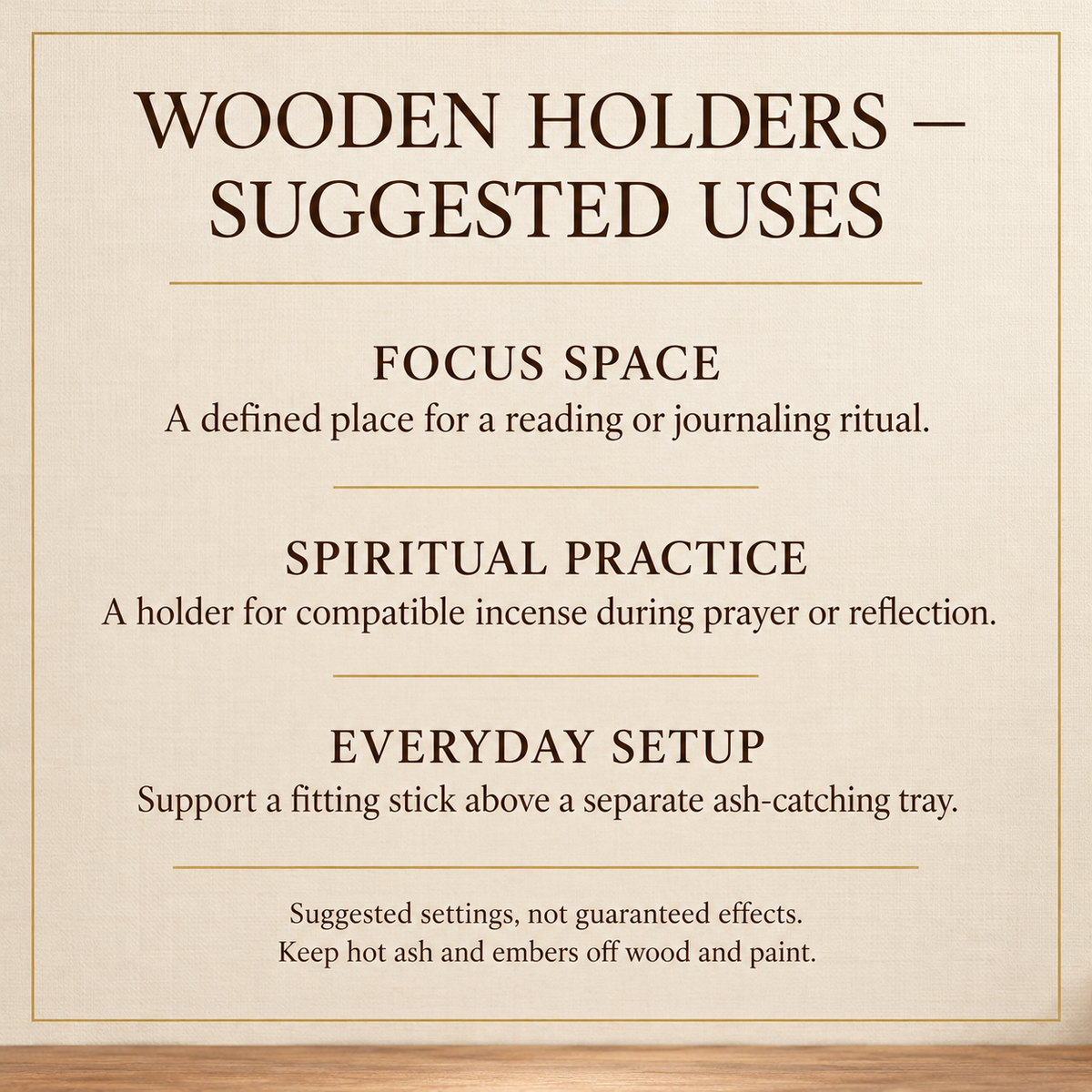 Wooden holder suggested uses
