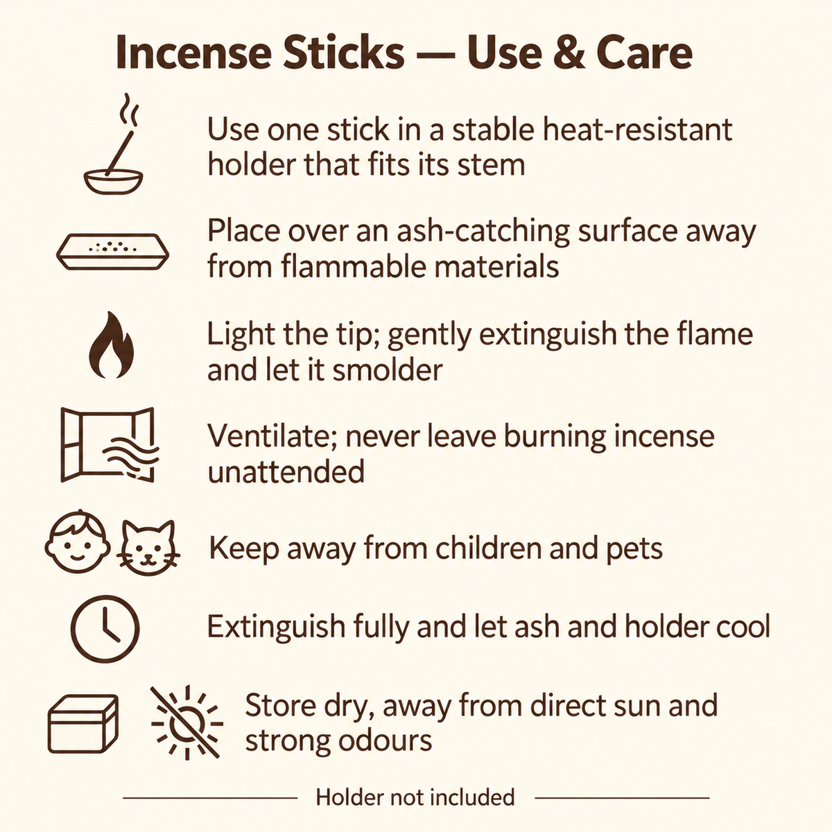 White Rose incense use and care guide