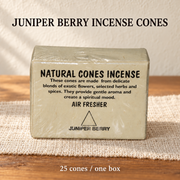 EverestArtStudios Juniper Berry incense cones, one beige wrapped box of 25
