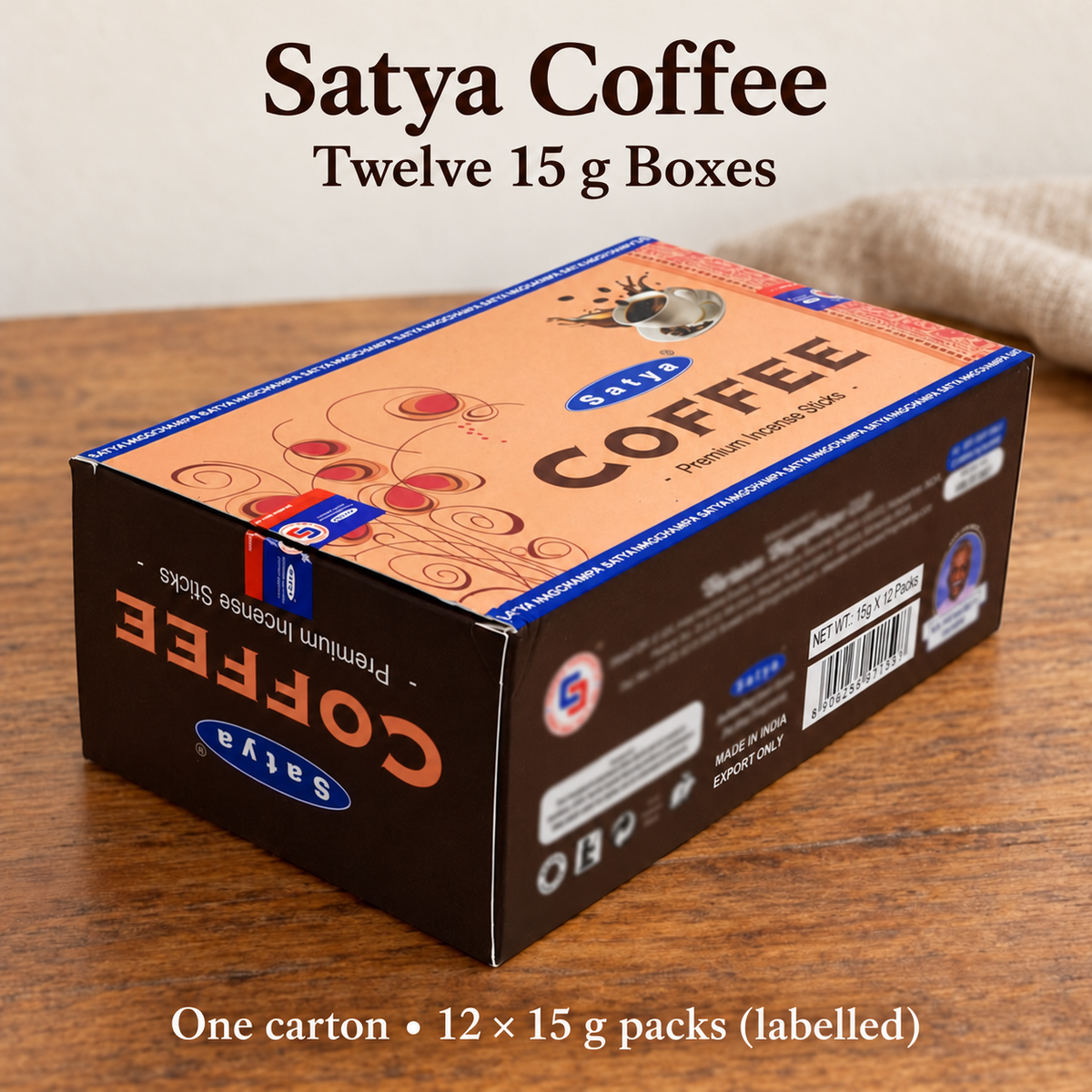 Satya Coffee Incense Sticks — Twelve 15 g Boxes — product-02