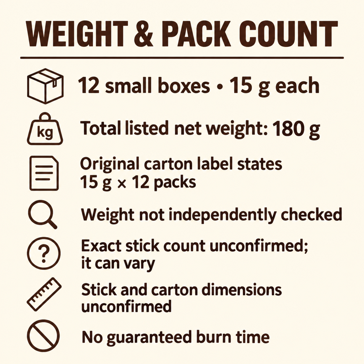 Satya Coffee Incense Sticks — Twelve 15 g Boxes — size