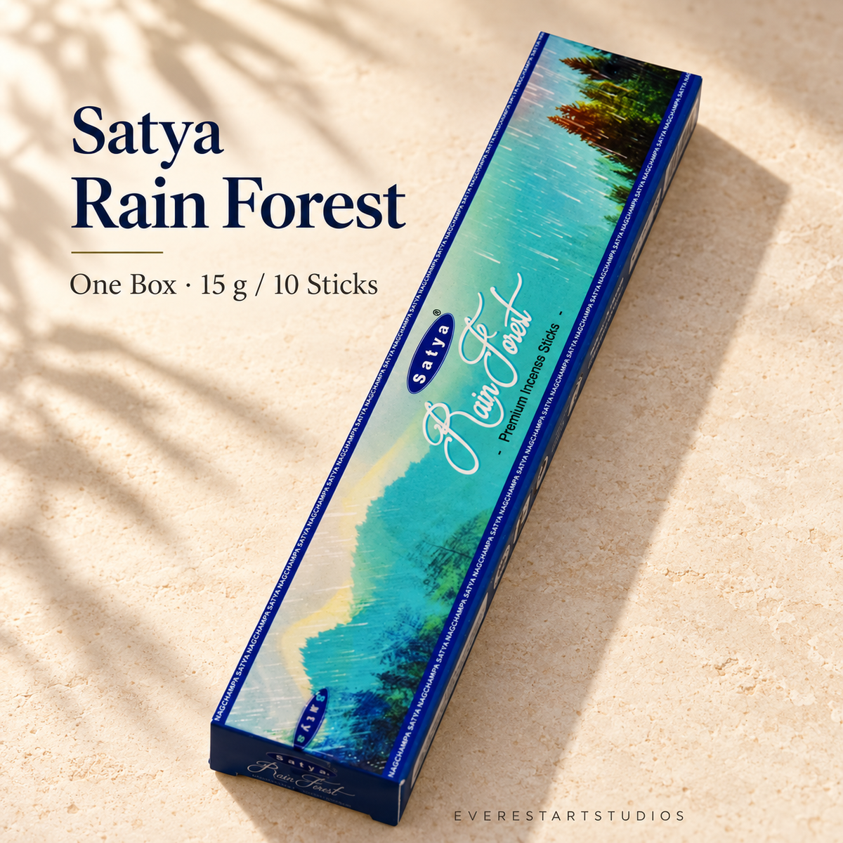 Satya Rain Forest 15g smallbox, original blue-and-turquoise packaging