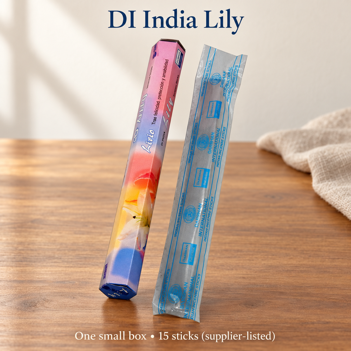 DI India Lily Incense Sticks — 15-Stick Small Box | variant-01