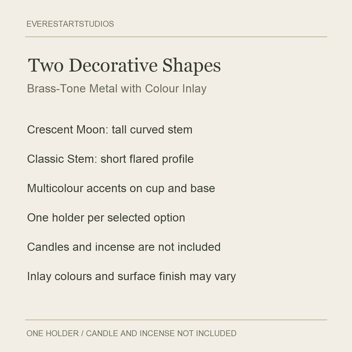 Colour-Inlaid Candle Holders — Two Decorative Shapes