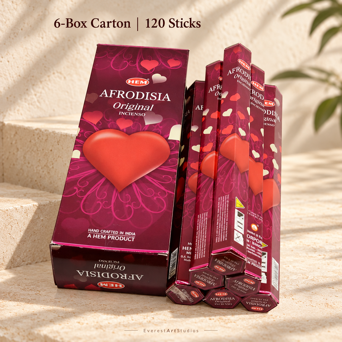 HEM Afrodisia Original — six-box carton, 120 sticks