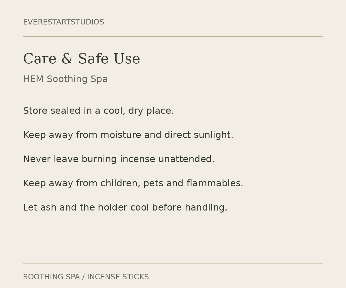 HEM Soothing Spa carton — care