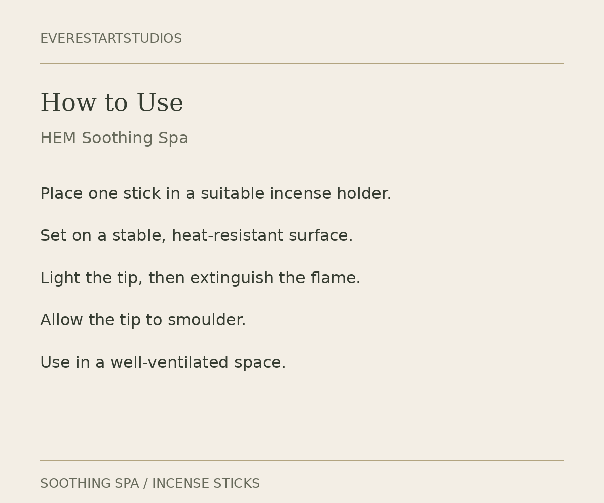 HEM Soothing Spa carton — uses