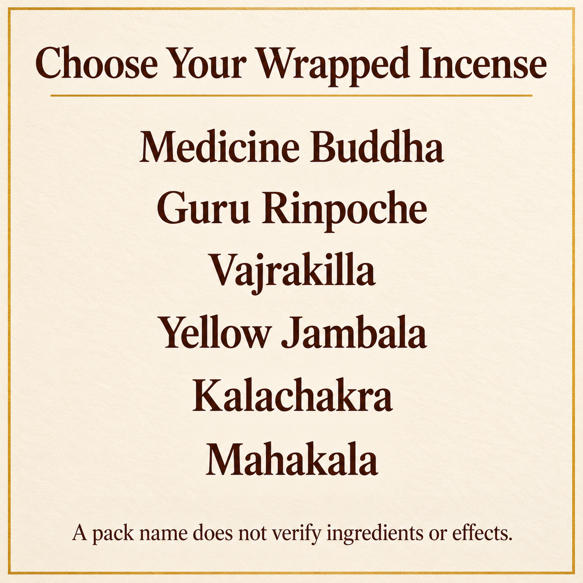 TB776182768518 | Choose Your Wrapped Incense | 