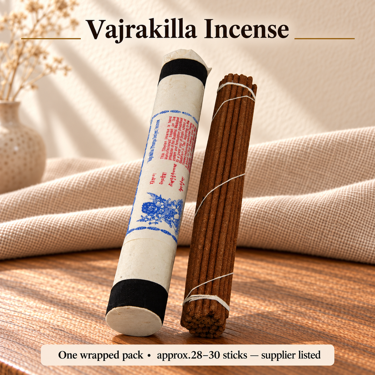 TB776182768518-03 | Vajrakilla | One wrapped pack • approx.28–30 sticks — supplier listed