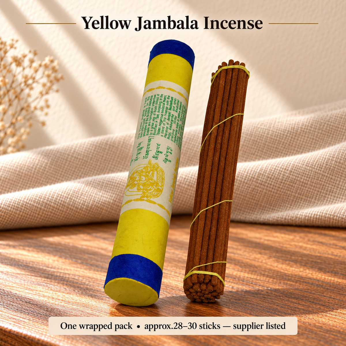 TB776182768518-04 | Yellow Jambala | One wrapped pack • approx.28–30 sticks — supplier listed