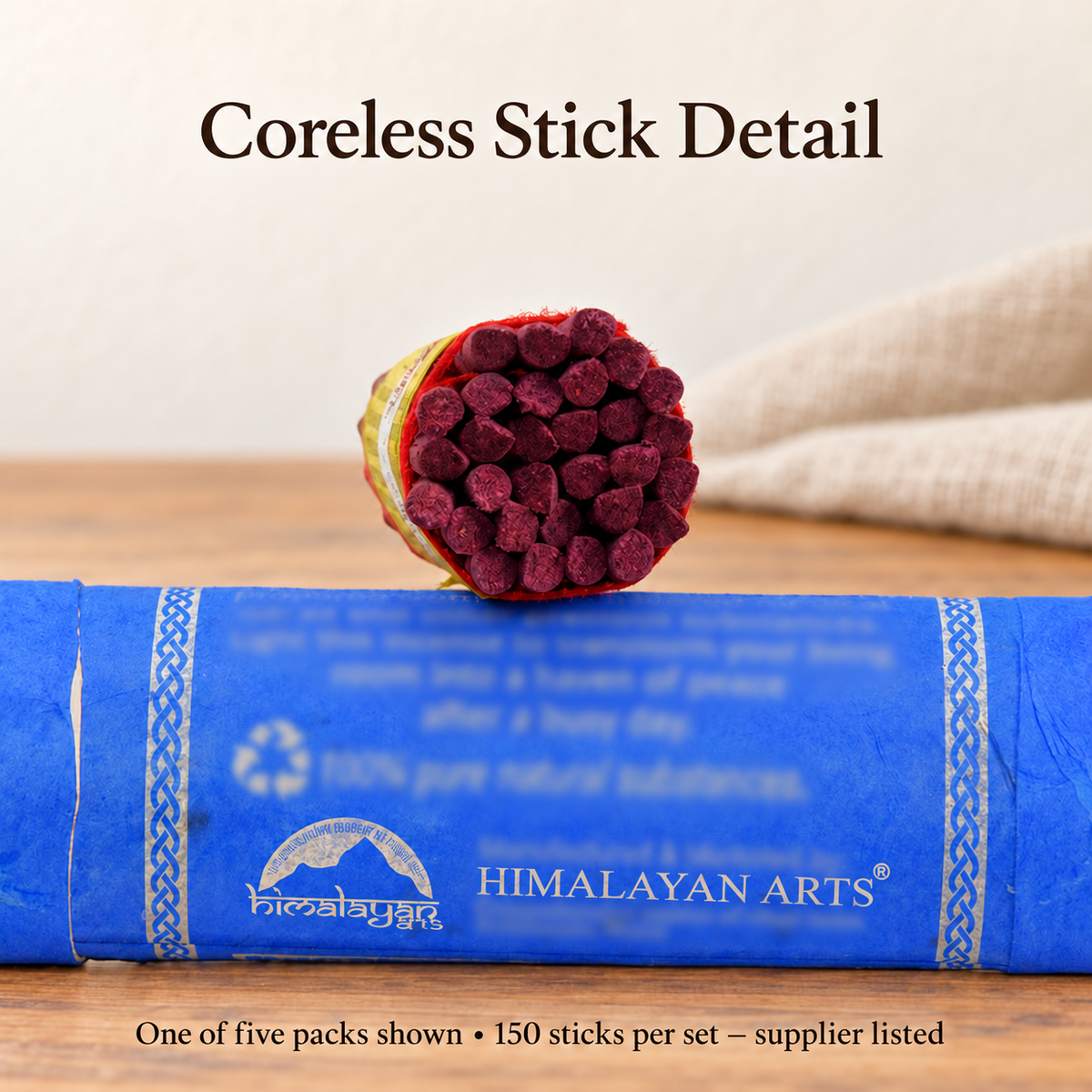Original coreless stick end detail
