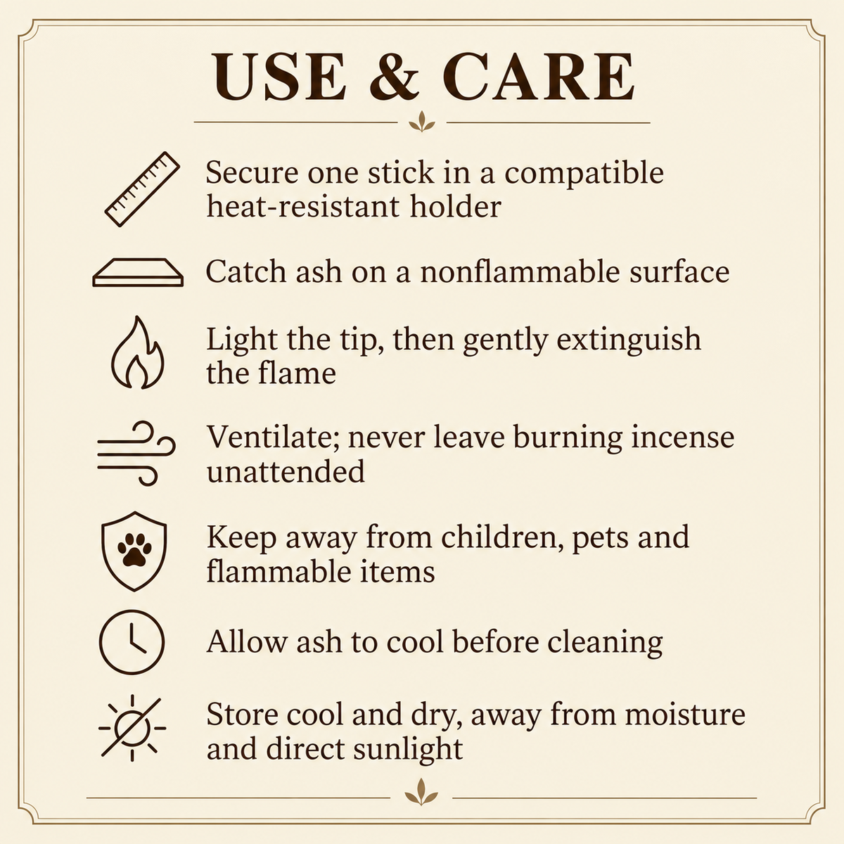 Himalayan Incense Sticks in Decorative Paper Packs — 21 Fragrances — care