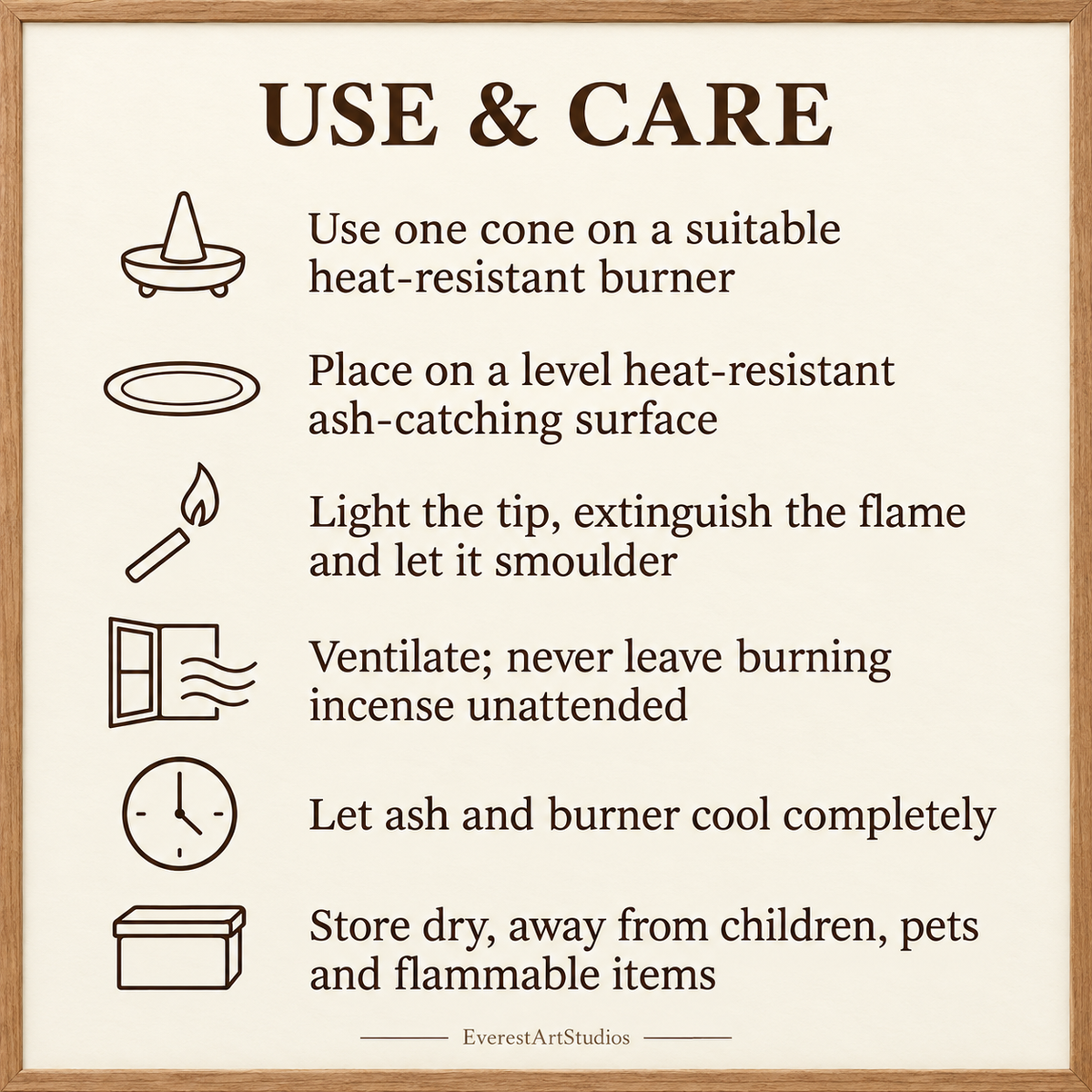 RAJ Five-Fragrance Incense Cone Set — 5 Boxes, 50 Cones | care