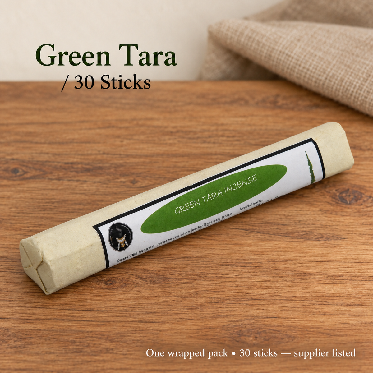 Chimi Poizokhang Green Tara Incense — 30-Stick Wrapped Pack — variant-01