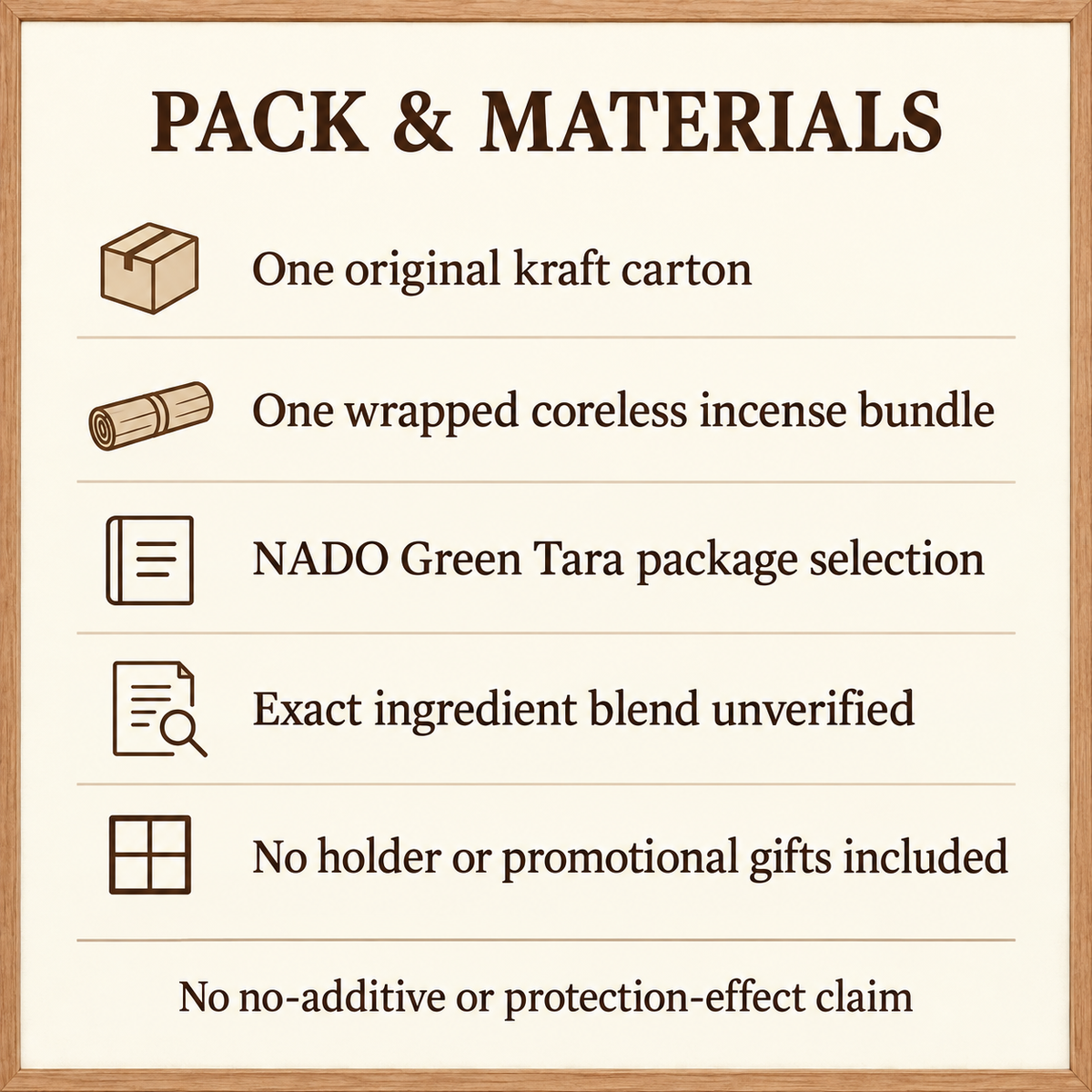 NADO Green Tara Coreless Incense — 40 Sticks, 22 cm | pack