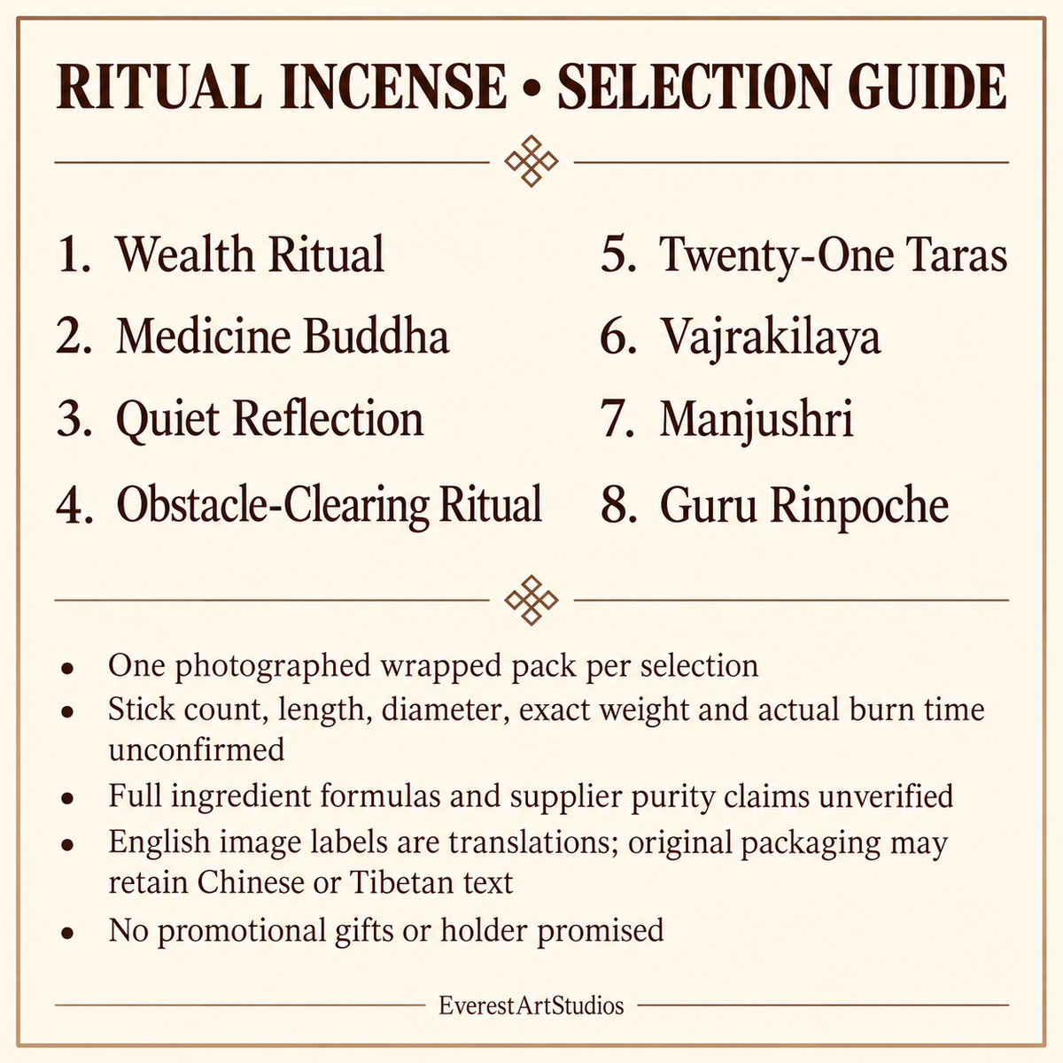 Selection and pack facts