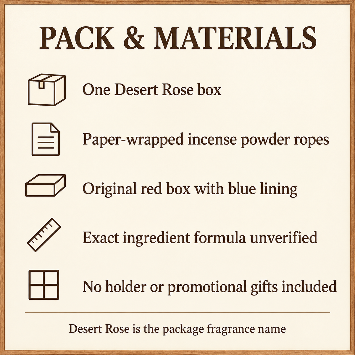 Desert Rose Rope Incense — 50 Ropes in Original Box | pack