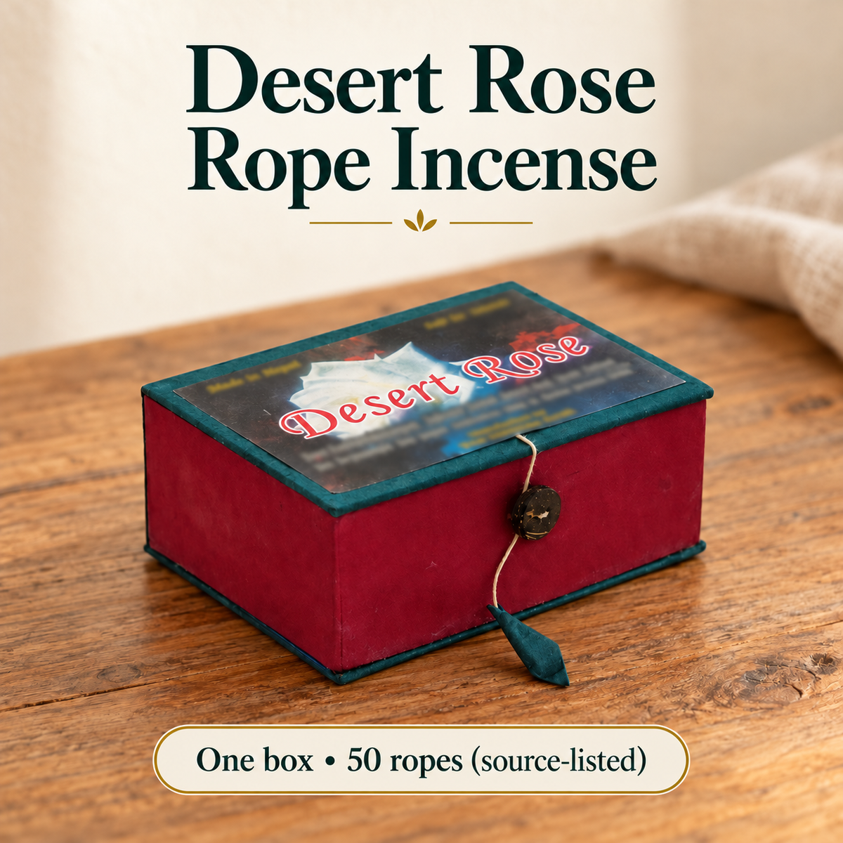 Desert Rose Rope Incense — 50 Ropes in Original Box | variant-01