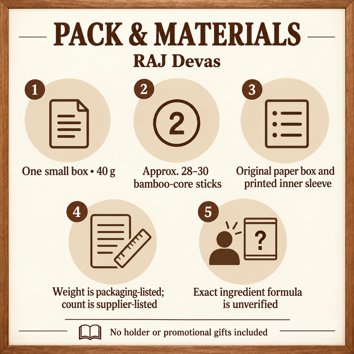 RAJ Devas Incense Sticks — One 40 g Box, Approx. 28–30 Sticks | pack