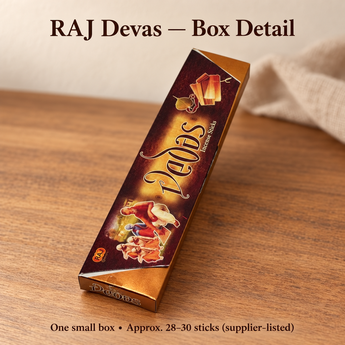 RAJ Devas Incense Sticks — One 40 g Box, Approx. 28–30 Sticks | product-05