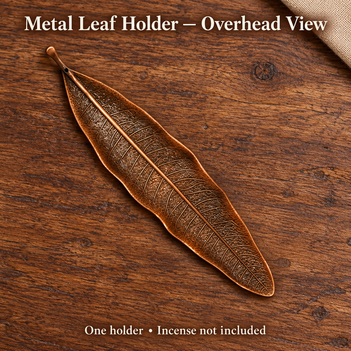 Antique-Finish Metal Leaf Incense Holder — product-03