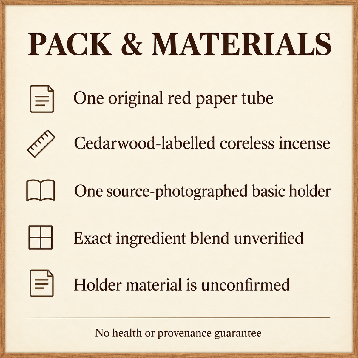 Cedarwood Coreless Incense — Red Tube with Basic Holder | pack