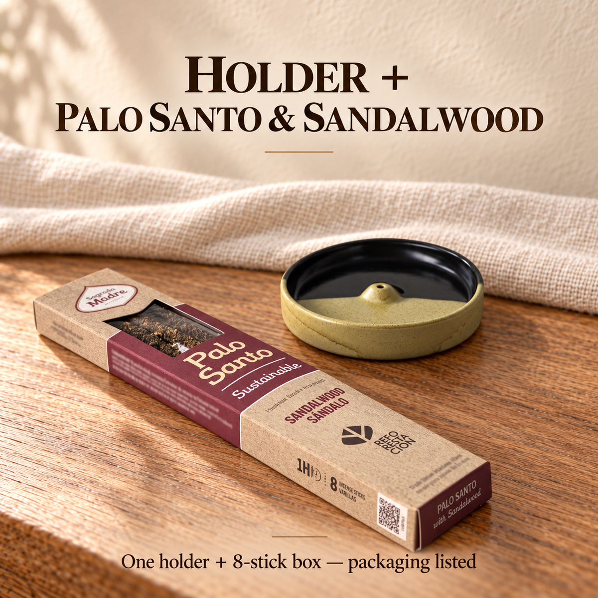 Holder + Palo Santo & Sandalwood