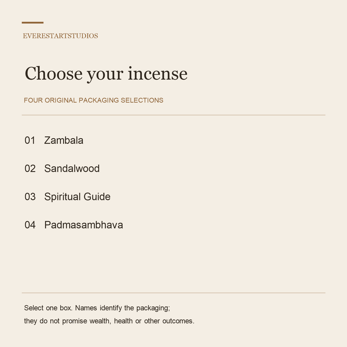 Tibetan incense — selections