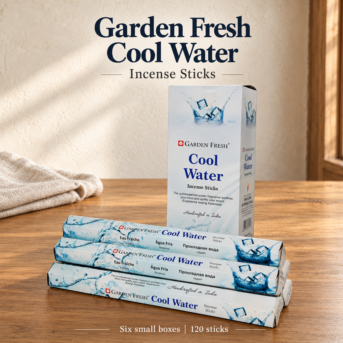 Garden Fresh Cool Water Incense Sticks — product packaging