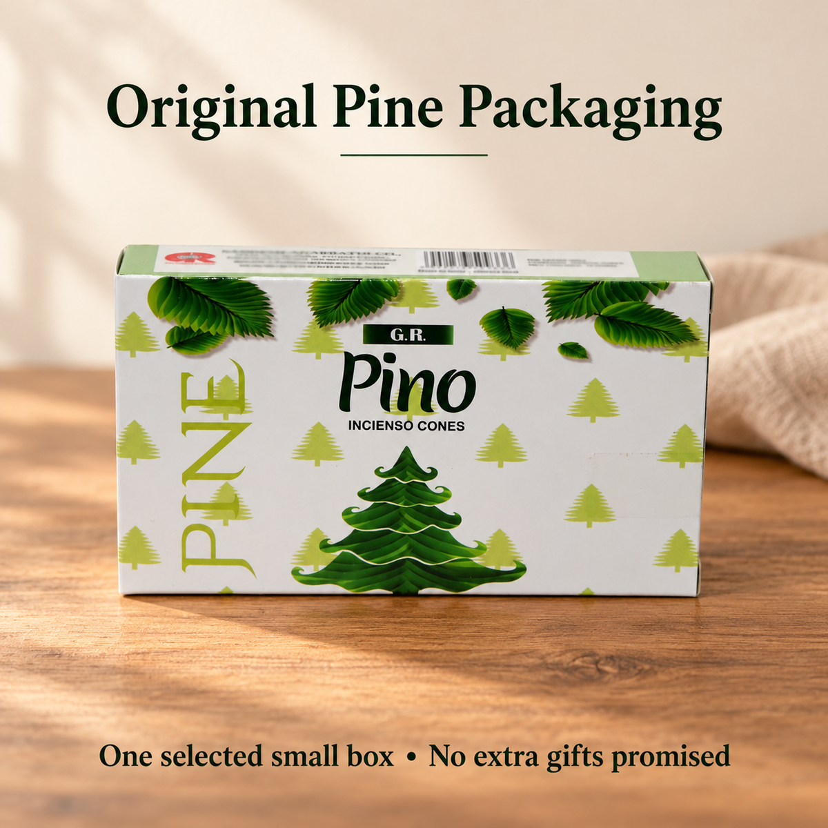 GR Pine Incense Cones — 10-Cones Small Box with Basic Dish | product-05