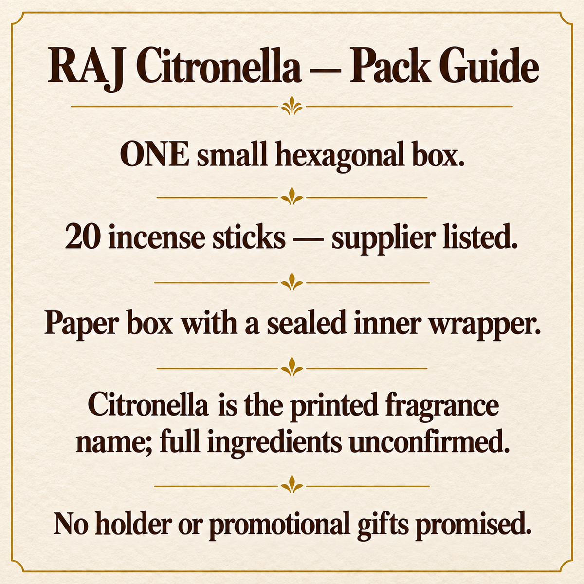 TB9324078226 | RAJ Citronella — Pack Guide | 