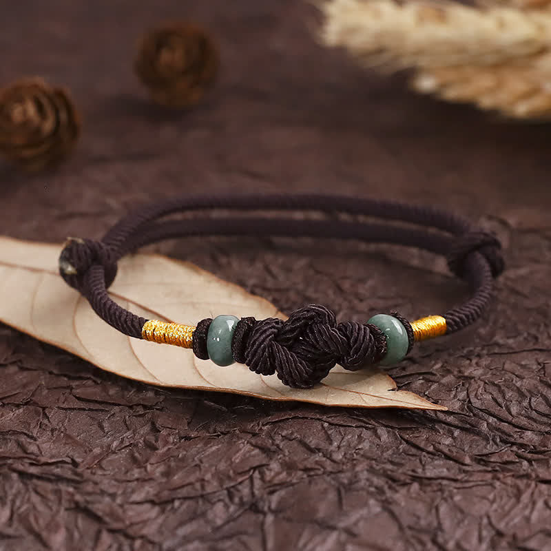 EverestArtStudios Red String Jade Luck Fortune Knot Braided String Bracelet