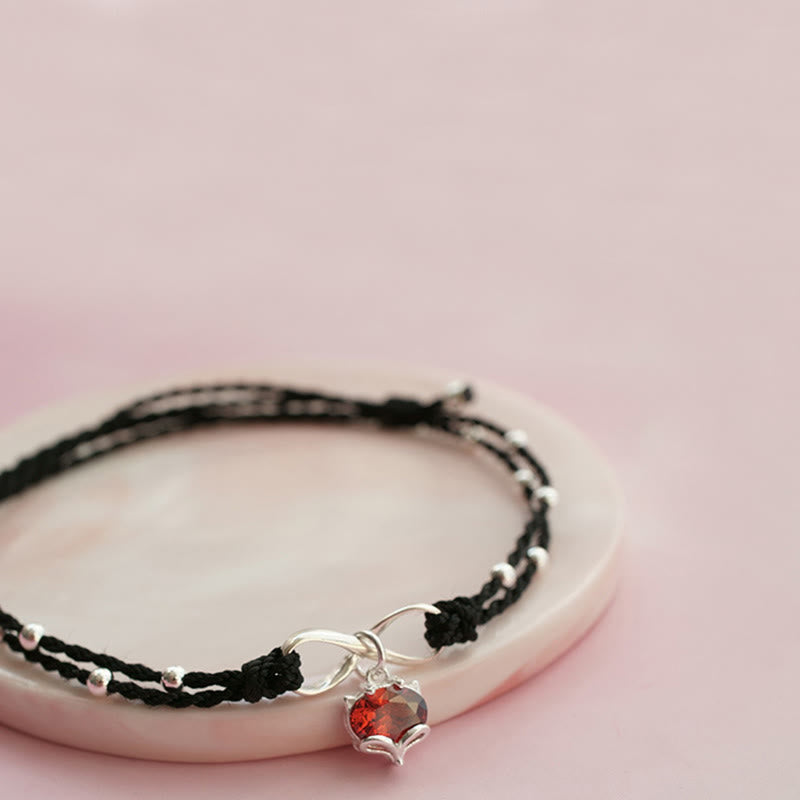 EverestArtstudios Love Heart Infinity Symbol Braided String Anklet