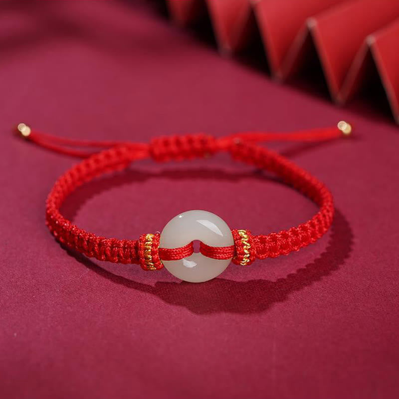 EverestArtStudios Peace Buckle Jade Abundance Braided Bracelet